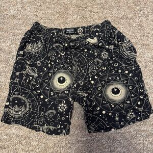 MASSIVE Black Celestial Print Men's Athletic Shorts